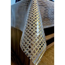 Hasır Pvc Şeffaf Kaplamalı Lüks Muşamba Masa Örtüsü Bakır Kolay Silinebilir Sofra Bezi Su Geçirmez