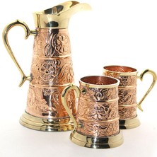 Pirinç 2 Bardaklı Sürahi Seti