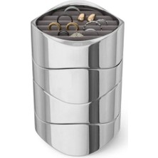 Dalgalı Mücevher Düzenleyici Krom 11x10 cm (İki Katlı)