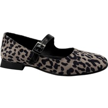 Albini 26100780  Babet Leopar Desenli Kadın Ayakkabı