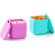Omiebox Bento Kutusu Iç Bölme Kapları 2li Pembe ve Turkuaz