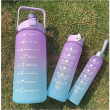 Serenity Haven Renkli 3'lü Spor Su Şişesi Seti, 2l, 900ML, 500ML Tritan Sulukler