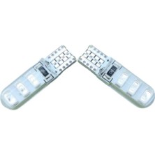 T10 12V LED Ampül Çakar Kırmızı 2 Li Silikonlu