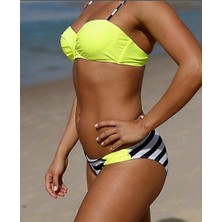 Abelia Swimwear Balenli Kaplı Straplez Bikini Takım