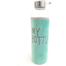 Serenity Haven Peluş Kılıflı 600 ml Turkuaz Matara, Şık ve Pratik Spor Içeceği Şişesi