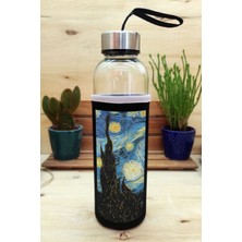 Serenity Haven Çok Renkli Kılıflı Cam Matara / Suluk, Şık ve Hafif, Dayanıklı ve Pratik Kullanım