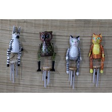 Ahşap Hayvan Figürlü Rüzgar Çanı Model 2