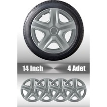 Peugeot 301 306 307 14" Inç Uyumlu 4 Adet 1 Takım Gri Kırılmaz Esnek Jant Kapağı 001