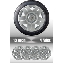 Renault Toros R Europa 13" Inç Uyumlu 4 Adet 1 Takım Gri Kırılmaz Esnek Jant Kapağı 004
