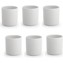 Beyaz 6'lı Porselen Espresso Takımı, Kulpsuz, Ölçüler Resimde