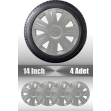 Ford Fiesta 14" Inç Uyumlu 4 Adet 1 Takım Gri Kırılmaz Esnek Jant Kapağı 028
