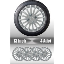 Skoda Fabia Roomster 13" Inç Uyumlu 4 Adet 1 Takım Gri Kırılmaz Esnek Jant Kapağı 016