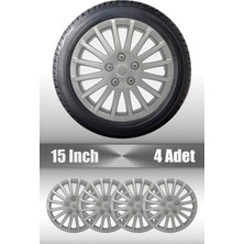 Dacia Logan Duster Dokker 15" Inç Uyumlu 4 Adet 1 Takım Gri Kırılmaz Esnek Jant Kapağı 016