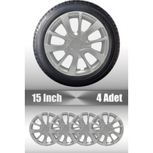 Opel Corsa Astra Vectra 15" Inç Uyumlu 4 Adet 1 Takım Gri Kırılmaz Esnek Jant Kapağı 031