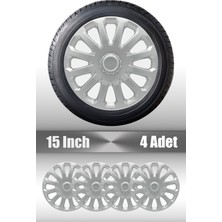 Peugeot 301 306 307 308 15" Inç Uyumlu 4 Adet 1 Takım Gri Kırılmaz Esnek Jant Kapağı 012