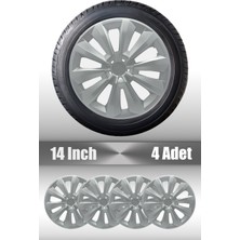 Citroen C2 C3 C4 C-Elysse 14" Inç Uyumlu 4 Adet 1 Takım Gri Kırılmaz Esnek Jant Kapağı 019