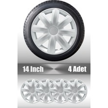 Chevrolet Kalos Aveo 14" Inç Uyumlu 4 Adet 1 Takım Gri Kırılmaz Esnek Jant Kapağı 025