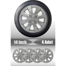 Fiat Tempra Panda 14" Inç Uyumlu 4 Adet 1 Takım Gri Kırılmaz Esnek Jant Kapağı 002