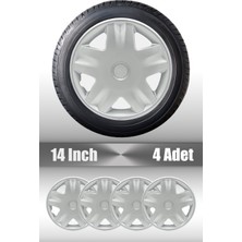 Toyota Yaris Avensis Aygo 14" Inç Uyumlu 4 Adet 1 Takım Gri Kırılmaz Esnek Jant Kapağı 018