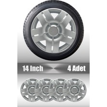 Opel Corsa Astra Vectra 14" Inç Uyumlu 4 Adet 1 Takım Gri Kırılmaz Esnek Jant Kapağı 004