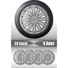 Volkswagen Caddy Touran 14" Inç Uyumlu 4 Adet 1 Takım Gri Kırılmaz Esnek Jant Kapağı 022