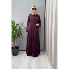 Miss Dalida Gömlek Yaka Jakarlı Cupro Kap Bordo T25Y-8056