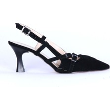 Moda Ayakkabı 165 Süet Kadın 7cm Topuklu Ayakkabı