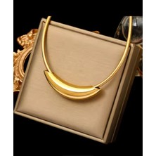 Su Damlası Kadın Kolye 316 Paslanmaz Çelik Gold Renk