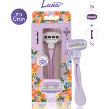 Loveincrafts x2 Set Luna 5 Bıçaklı Kadın Tıraş Makinesi 2 Yedek Tıraş Bıçağı Başlıklı