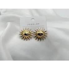 Jevelry Güneş Kıraliçe Kadın Gold Renk Küpe