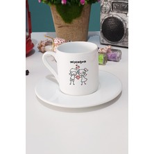 Seni Seviyorum Temalı Beyaz Türk Kahvesi Fincanı, Şık ve Zarif Tasarım