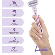 x4 Set Luna 5 Bıçaklı Kadın Tıraş Makinesi 2 Yedek Tıraş Bıçağı Başlıklı - Hassas Ciltler Için