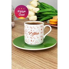 Isme Özel Yeşil Türk Kahvesi Fincanı Yılbaşı Hediye