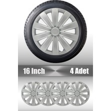 Toyota Corolla 16" Inç Uyumlu 4 Adet 1 Takım Gri Kırılmaz Esnek Jant Kapağı 040