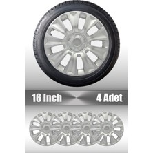Peugeot Rifter Expert 16" Inç Uyumlu 4 Adet 1 Takım Gri Kırılmaz Esnek Jant Kapağı 037
