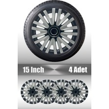 Mitsubishi Lancer L400 15" Inç Uyumlu 4 Adet 1 Takım Gri Siyah Jant Kapağı 044