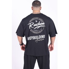 Bigsize - Tshirt Bodybuilding Co. Erkek Geniş Kalıp Sporcu Tişört - Fitness & Spor Giyim - Rahat Pamuklu Kumaş