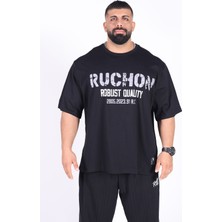 Bigsize - R.r. Quality 2805 Erkek Geniş Kalıp Sporcu Tişört - Fitness & Spor Giyim - Rahat Pamuklu Kumaş