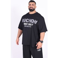 Bigsize - R.r. Quality 2805 Erkek Geniş Kalıp Sporcu Tişört - Fitness & Spor Giyim - Rahat Pamuklu Kumaş