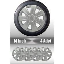 Fiat Doblo Fiorino 14" Inç Uyumlu 4 Adet 1 Takım Gri Kırılmaz Esnek Jant Kapağı 005