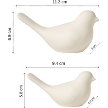 Minimalist Aşk Seti – Love Yazılı Kuş Figürlü Beton Obje