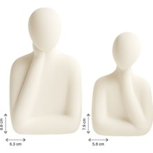 Soyut Figürlü Love Yazılı Dekoratif Set - Beyaz | Md-Dkr-17-Byz
