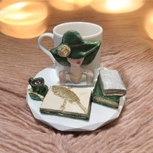 Renkli Kişiye Özel Tasarım Kahve Fincanı ve Sunum Seti