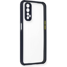 Newface Realme 7 Kılıf Miami Şeffaf Silikon - Lacivert Svlrs
