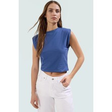 Yazlık Kolsuz Crop Bluz Pamuklu Örme Renk Basic Kalıp Özel Tasarım Uzun Ömürlü Şık Görünüm