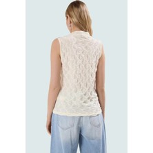 Rahat Kolsuz Bluz Yazlık Gofre Dokuma Polyester Elastan ve Şık Mükemmel Uyum