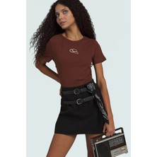 Basic Fitted Örme Bluz Nakış Detay Tr Menşei Günlük Kullanım Için Uzun Ömürlü