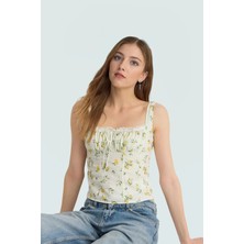 Limon Desenli Kolsuz Crop Bluz Rahatlık ve Şıklık Bir Arada Dayanıklı Malzeme Premium Kalite