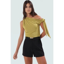 Rahat ve Şık Örme Bluz Regular Boy Fitted Kalıp Polyester Elastan Karışımı Özel Tasarım