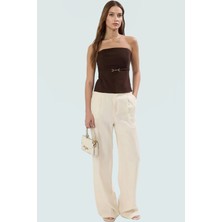 Dokuma Finike Kumaş Straplez Bluz Rahat ve Şık Yazlık Özenle Seçilmiş Kullanım